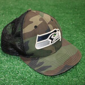 💙🏈🩶New Era Camo Seattle Seahawks Trucker 9FIFTY snapback hat NFL